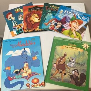 Disney 6-Book Set Bambi, Aladdin, Tarzan, Toy Story 3, Lion King 2, Peter Pan